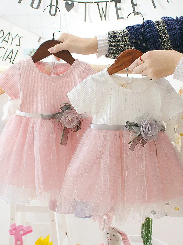 Baby Blooming Flower Tulle Overlay Dress