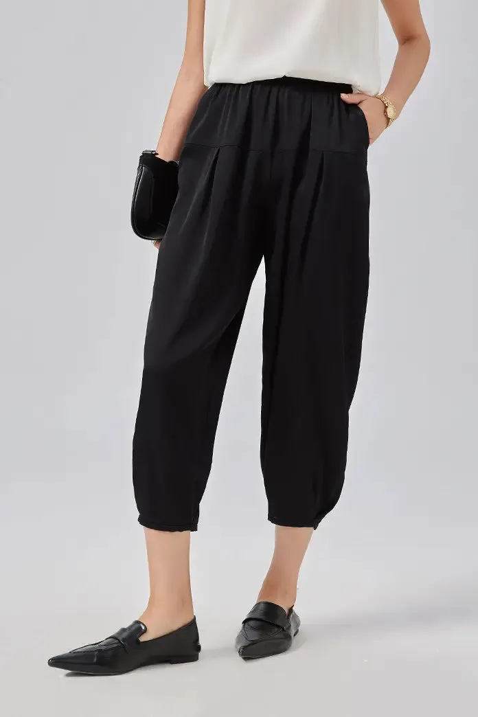 Casual Balloon Silk Pants