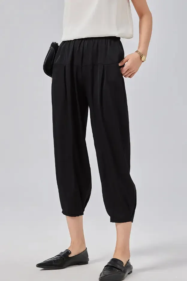 Casual Balloon Silk Pants