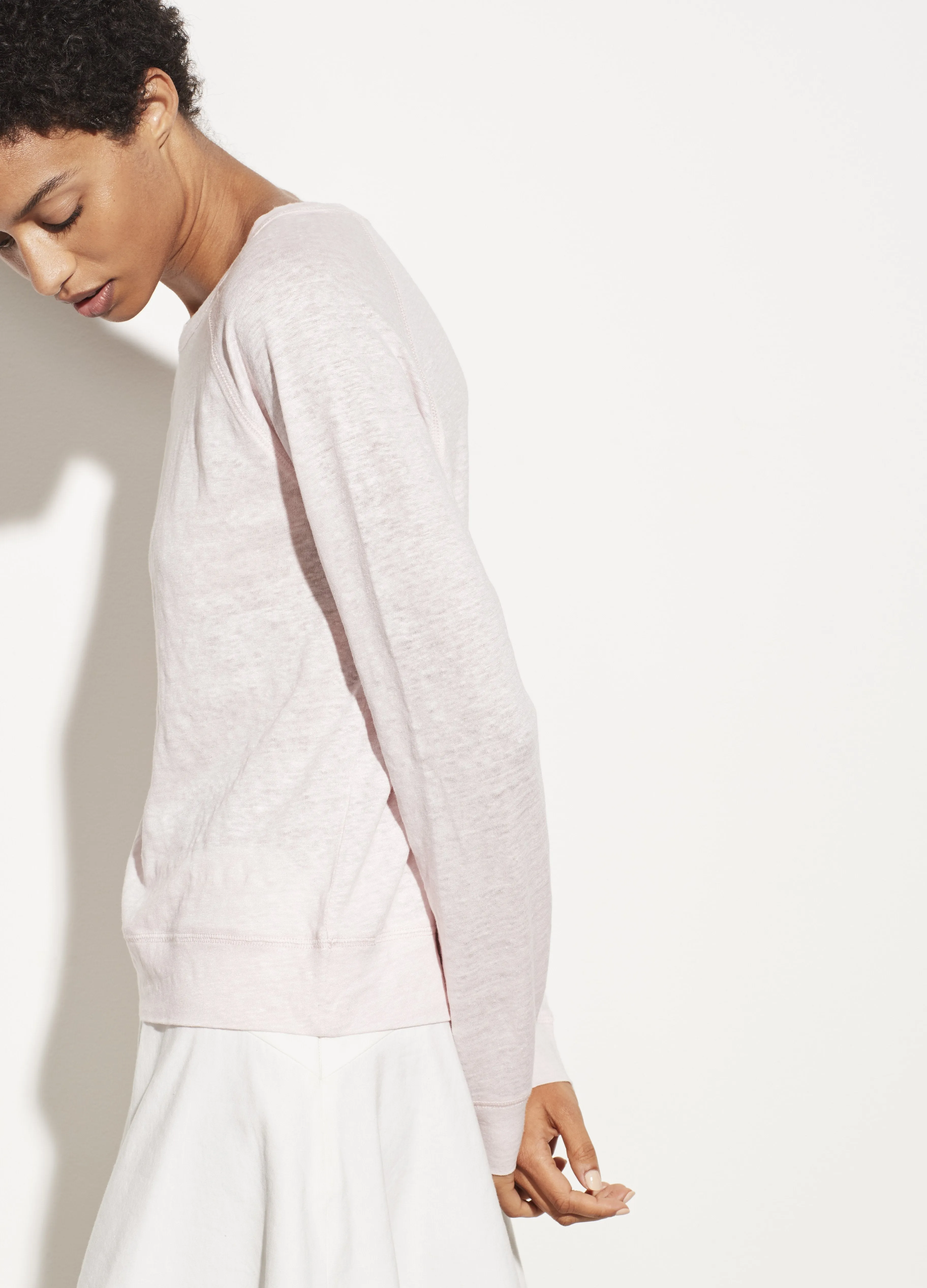 Long Sleeve Raglan Pullover in Casa Rosa