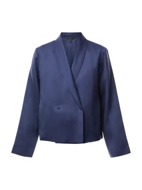 Shawl Collar Jacket Textured silk weave